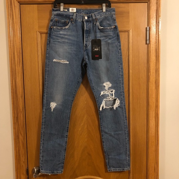 NWT Levi’s Premium 501S Skinny High Rise Distressed Jeans Size 29 - Picture 3 of 13
